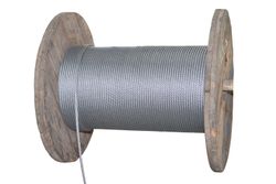 Ocelové lano 4 mm s textilní duší; 42 drátů; pozinkované
