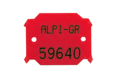 Plastový štítek dvouřádkový 43x35 PPV-2 SI - červený