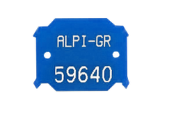 Plastový štítek dvouřádkový 43x35 PPV-2 SI - modrý