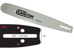 Přechodová vodící lišta CARLTON Super Pro 18", .3/8", 1,5 mm